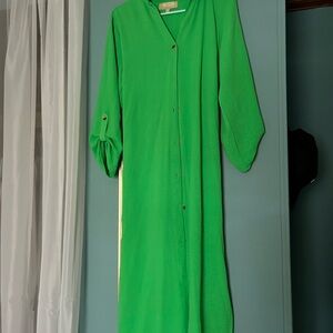 Bloom Vibrant Green Long Sleeve Dress